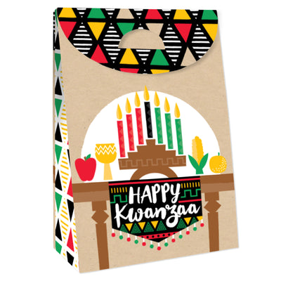 Happy Kwanzaa - African Heritage Holiday Gift Favor Bags - Party Goodie Boxes - Set of 12