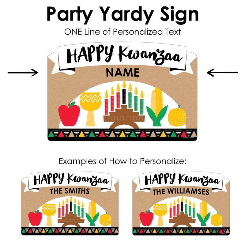 Happy Kwanzaa - African Heritage Holiday Yard Sign Lawn Decorations - Personalized Party Yardy Sign