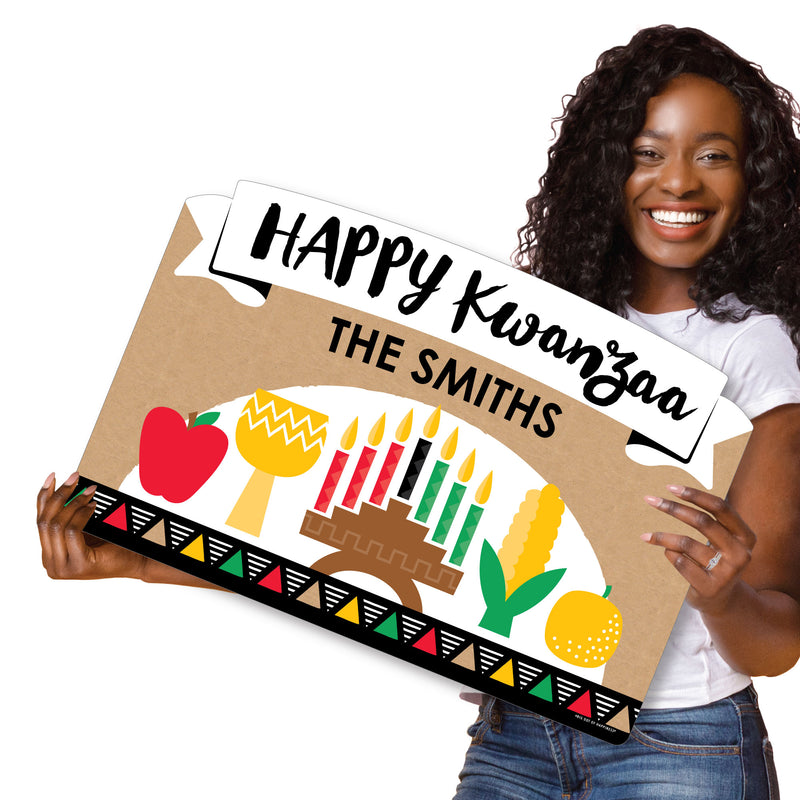 Happy Kwanzaa - African Heritage Holiday Yard Sign Lawn Decorations - Personalized Party Yardy Sign