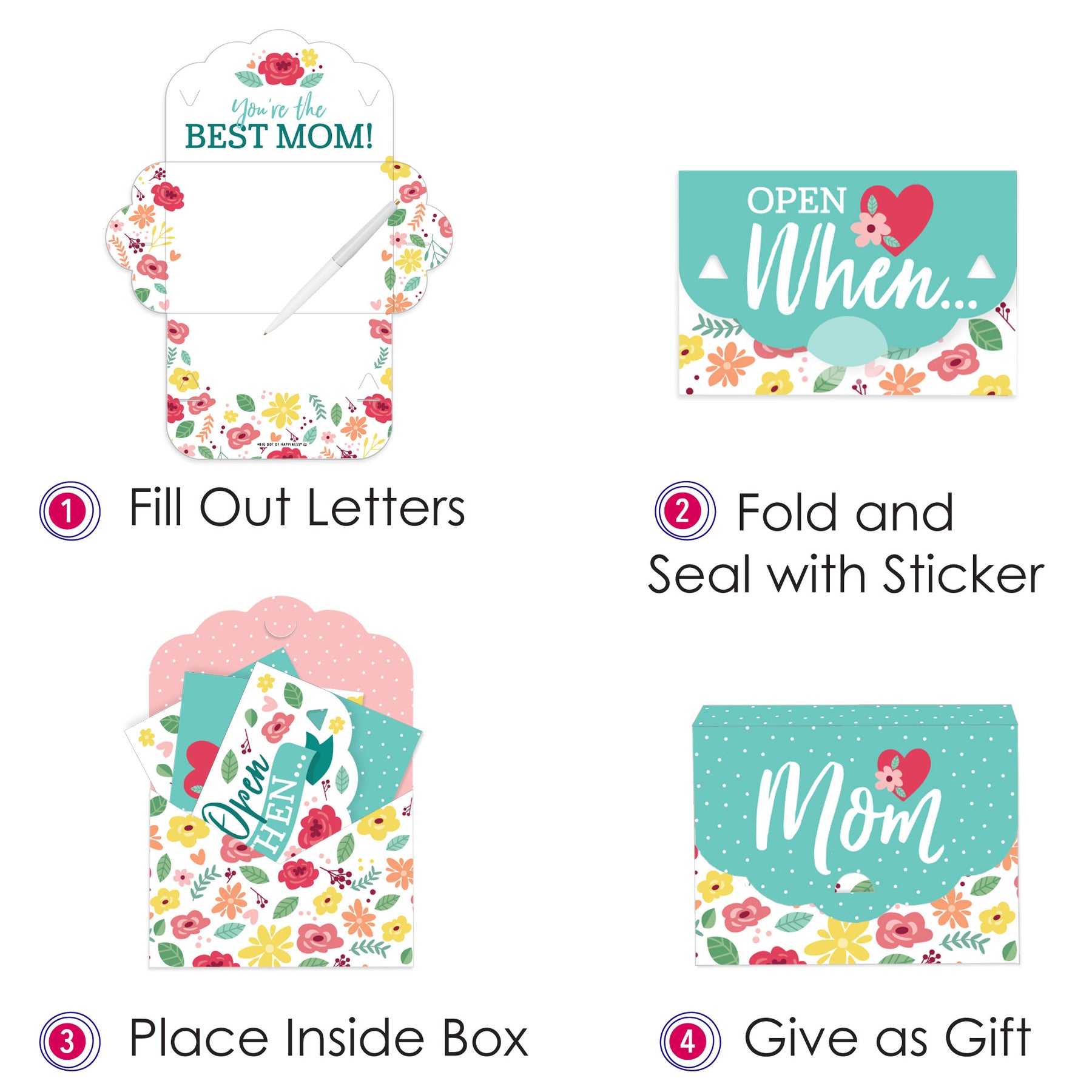 colorful-floral-happy-mother-s-day-cards-for-mom-gift-box-kit-open-when-letters-set-of-8-bigdotofhappiness-com-big-dot-of-happiness-llc for Free Printable Open When Letters Template Colorful Floral Happy Mother's Day - Cards for Mom Gift Box Kit - Open When Letters - Set of 8 | BigDotOfHappiness.com – Big Dot of Happiness LLC for Free Printable Open When Letters Template