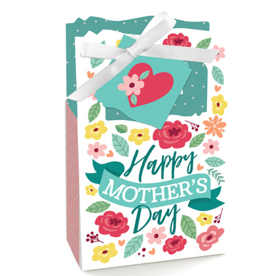 Colorful Floral Happy Mother's Day - We Love Mom Party Favor Boxes - Set of 12