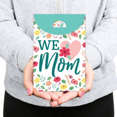 Colorful Floral Happy Mother's Day - We Love Mom Gift Favor Bags - Party Goodie Boxes - Set of 12