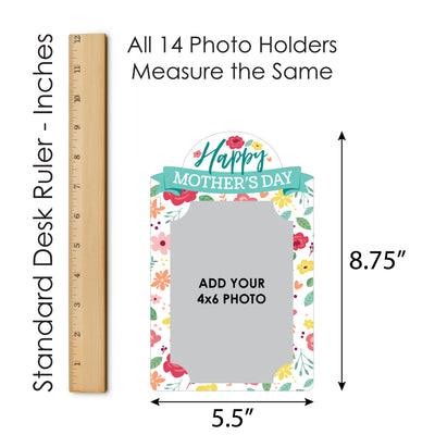 Colorful Floral Happy Mother's Day - DIY We Love Mom Party Decor - Picture Display - Photo Banner