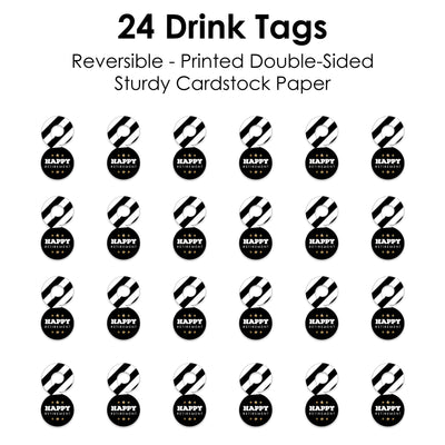 Happy Retirement - Retirement Party Paper Beverage Markers for Glasses - Drink Tags - Set of 24