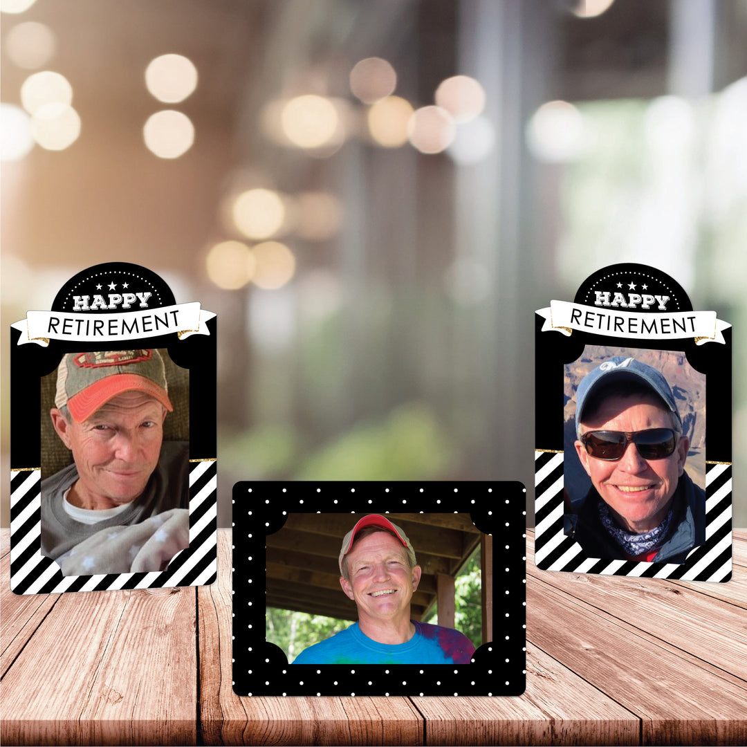 Happy Retirement - Retirement Party 4x6 Picture Display - Paper Photo Frames - Set of 12