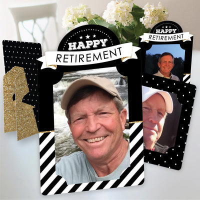 Happy Retirement - Retirement Party 4x6 Picture Display - Paper Photo Frames - Set of 12