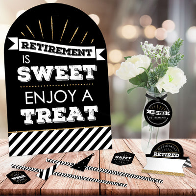 Happy Retirement - DIY Retirement Party Signs - Snack Bar Decorations Kit - 50 Pieces