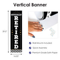 Happy Retirement - Retirement Party Front Door Decoration - Vertical Banner
