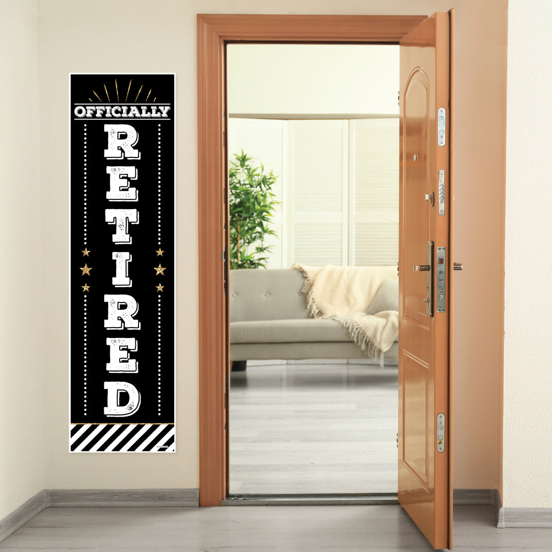 Happy Retirement - Retirement Party Front Door Decoration - Vertical Banner