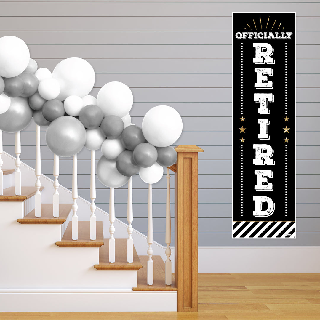 Happy Retirement - Retirement Party Front Door Decoration - Vertical Banner