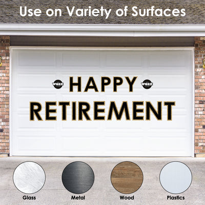 Happy Retirement - Peel and Stick Retirement Party Large Banner Wall Decals - Happy Retirement