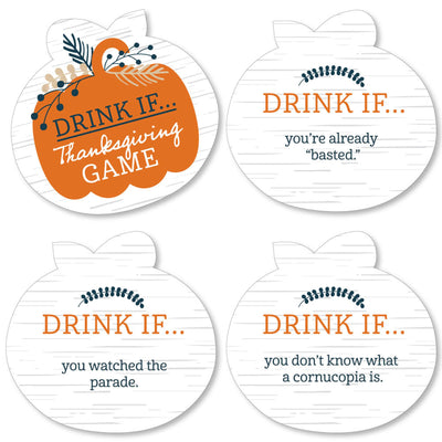 Drink If Game - Happy Thanksgiving - Fall Harvest Party Game - 24 Count