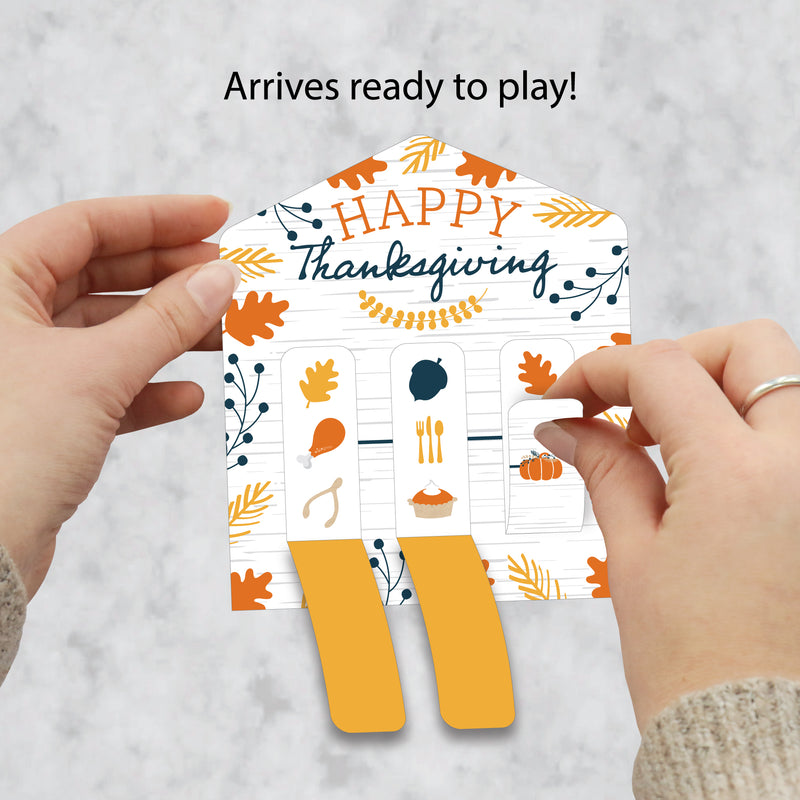 Happy Thanksgiving - Fall Harvest Party Game Pickle Cards - Pull Tabs 3-in-a-Row - Set of 12