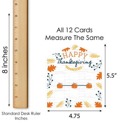 Happy Thanksgiving - Fall Harvest Party Game Pickle Cards - Pull Tabs 3-in-a-Row - Set of 12