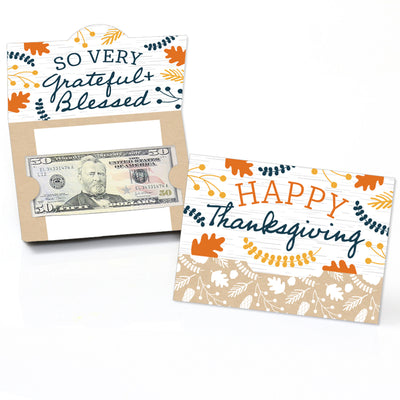 Happy Thanksgiving - Fall Harvest Party Money And Gift Card Holders - Set of 8