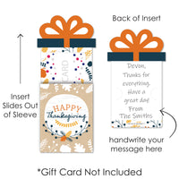 Happy Thanksgiving - Fall Harvest Party Money and Gift Card Sleeves - Nifty Gifty Card Holders - Set of 8