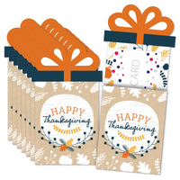 Happy Thanksgiving - Fall Harvest Party Money and Gift Card Sleeves - Nifty Gifty Card Holders - Set of 8