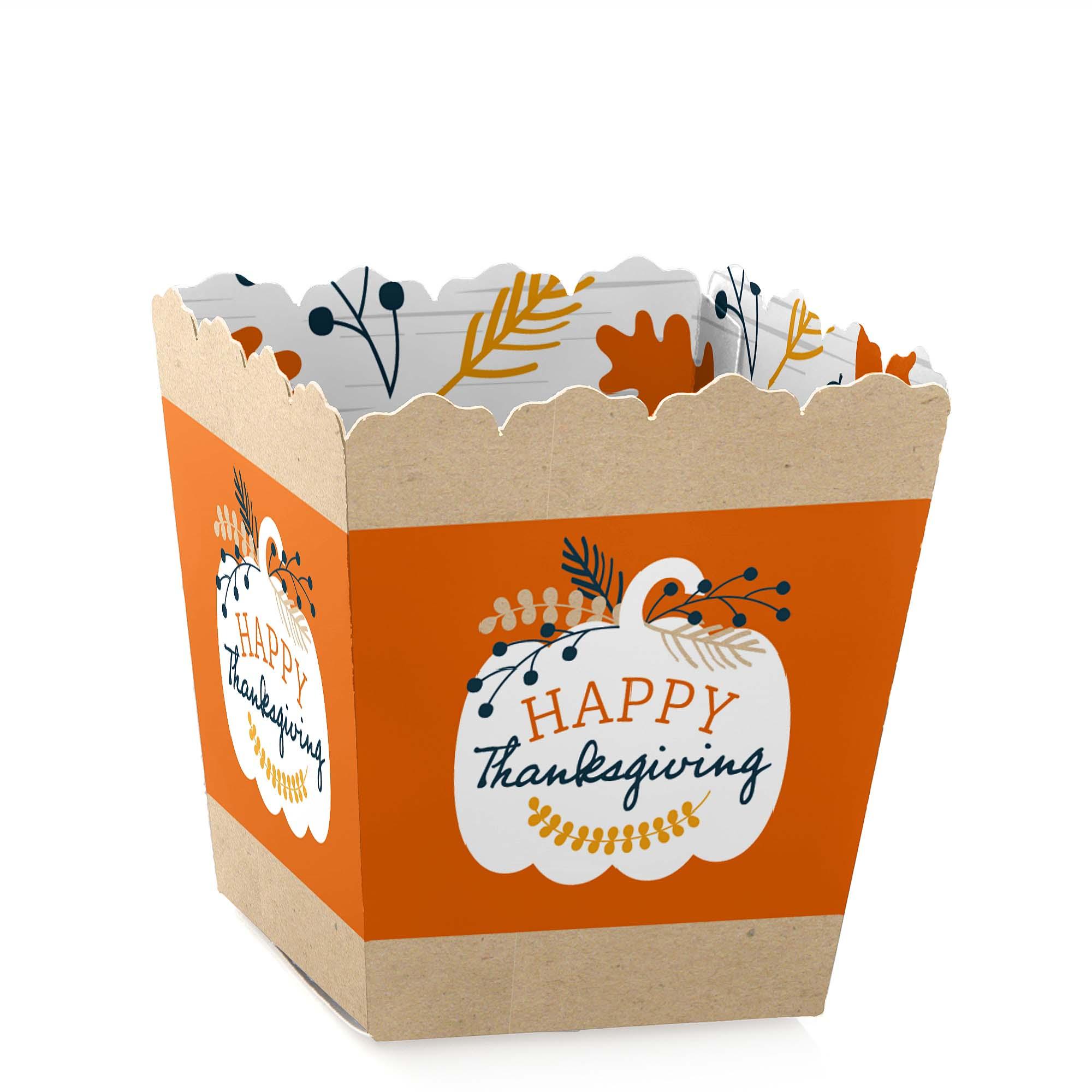 Happy Thanksgiving - Party Mini Favor Boxes - Fall Harvest Party Treat ...
