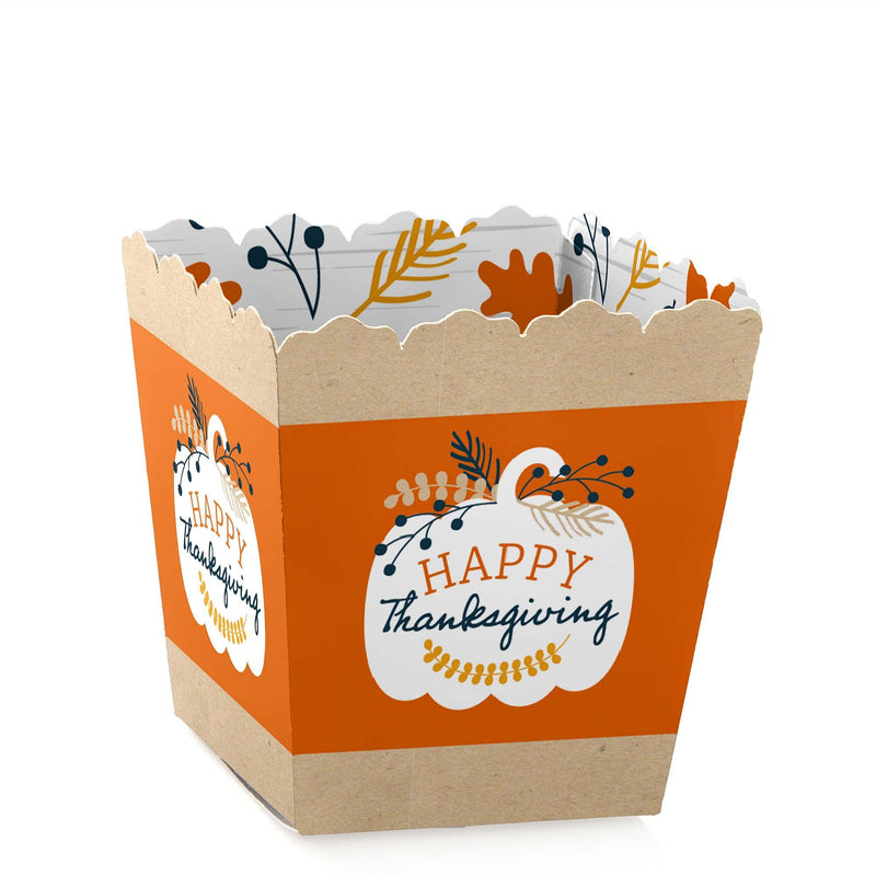 Happy Thanksgiving - Party Mini Favor Boxes - Fall Harvest Party Treat Candy Boxes - Set of 12