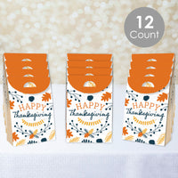 Happy Thanksgiving - Fall Harvest Gift Favor Bags - Party Goodie Boxes - Set of 12