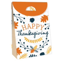 Happy Thanksgiving - Fall Harvest Gift Favor Bags - Party Goodie Boxes - Set of 12