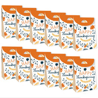Happy Thanksgiving - Fall Harvest Gift Favor Bags - Party Goodie Boxes - Set of 12