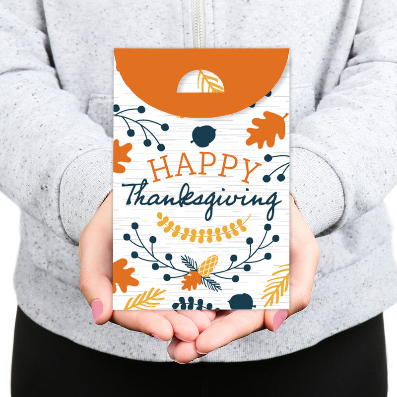 Happy Thanksgiving - Fall Harvest Gift Favor Bags - Party Goodie Boxes - Set of 12