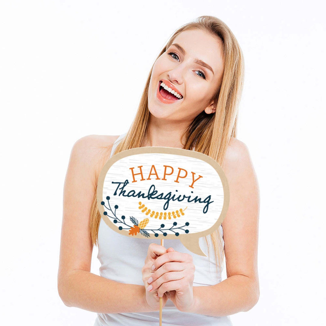 Happy Thanksgiving - Fall Harvest Party Photo Booth Props Kit - 20 Count