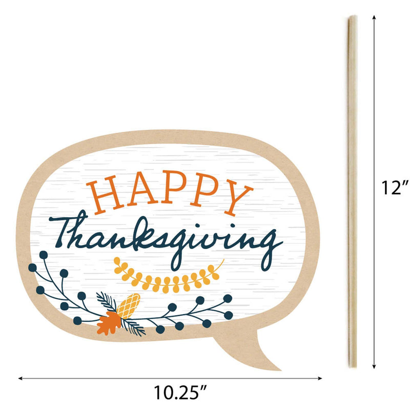 Happy Thanksgiving - Fall Harvest Party Photo Booth Props Kit - 20 Count