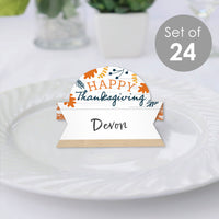 Happy Thanksgiving - Fall Harvest Party Tent Buffet Card - Table Setting Name Place Cards - Set of 24