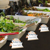 Happy Thanksgiving - Fall Harvest Party Tent Buffet Card - Table Setting Name Place Cards - Set of 24