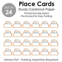 Happy Thanksgiving - Fall Harvest Party Tent Buffet Card - Table Setting Name Place Cards - Set of 24