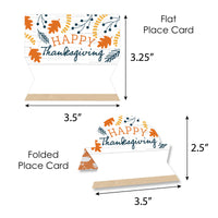Happy Thanksgiving - Fall Harvest Party Tent Buffet Card - Table Setting Name Place Cards - Set of 24