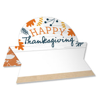 Happy Thanksgiving - Fall Harvest Party Tent Buffet Card - Table Setting Name Place Cards - Set of 24