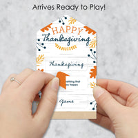 Happy Thanksgiving - Fall Harvest Party Game Pickle Cards - Thanksgiving Gratitude Game Pull Tabs - Set of 12