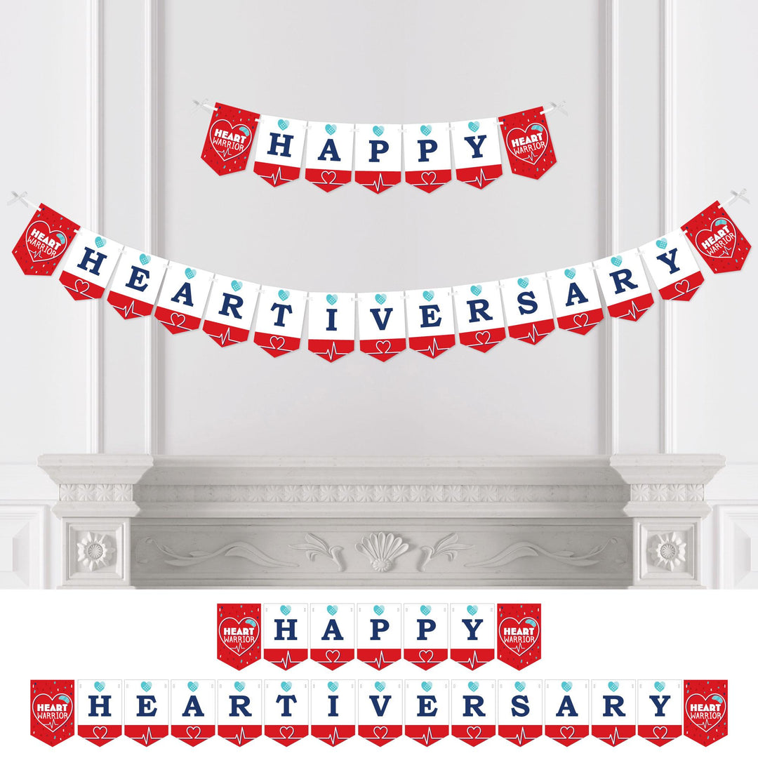 Happy Heartiversary - CHD Awareness Bunting Banner - Party Decorations - Happy Heartiversary