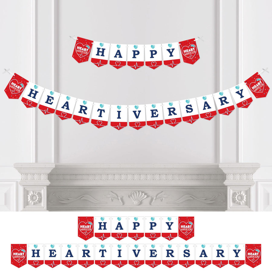 Happy Heartiversary - CHD Awareness Bunting Banner - Party Decorations - Happy Heartiversary