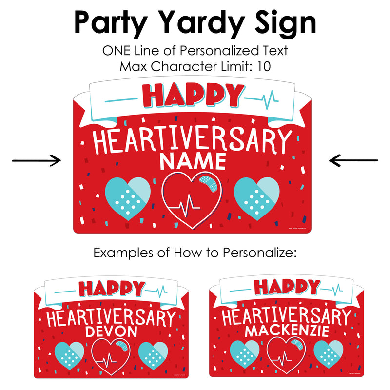 Happy Heartiversary - CHD Awareness Yard Sign Lawn Decorations - Personalized Party Yardy Sign