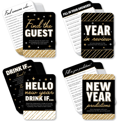 Hello New Year - 4 NYE Party Games - 10 Cards Each - Gamerific Bundle