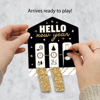Hello New Year - NYE Party Game Pickle Cards - Pull Tabs 3-in-a-Row - Set of 12