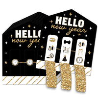 Hello New Year - NYE Party Game Pickle Cards - Pull Tabs 3-in-a-Row - Set of 12