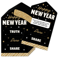 Hello New Year - NYE Party Game Pickle Cards - Truth, Dare, Share Pull Tabs - Set of 12