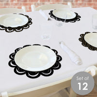 Hello New Year - NYE Party Round Table Decorations - Paper Chargers - Place Setting For 12