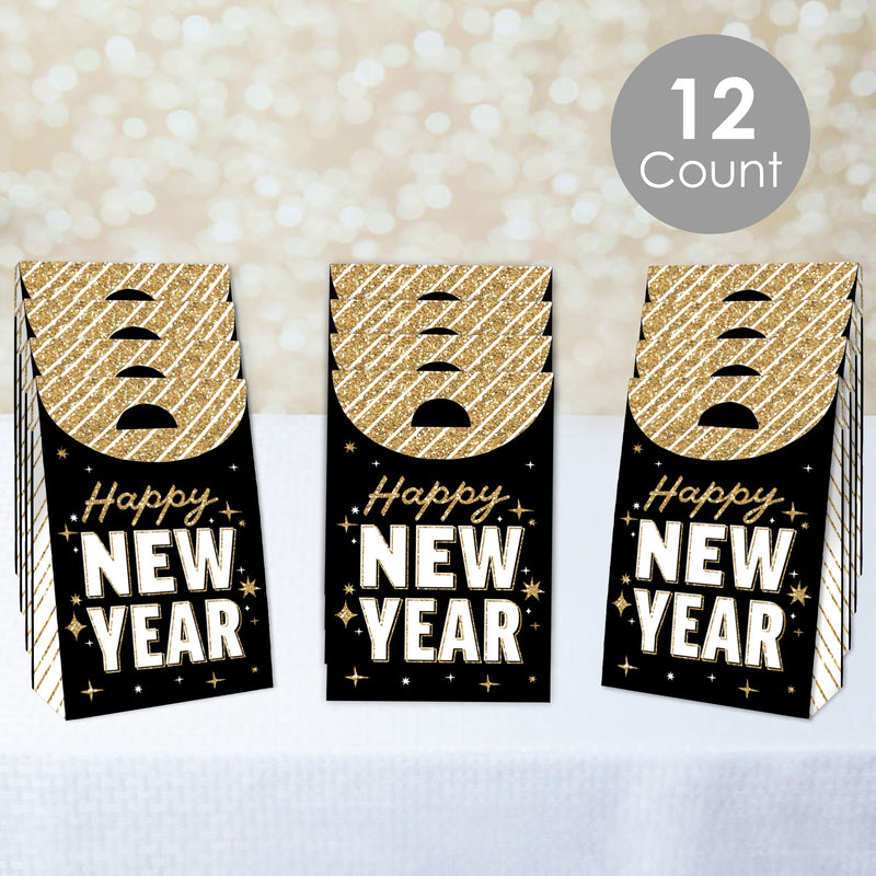 Hello New Year - NYE Gift Favor Bags - Party Goodie Boxes - Set of 12