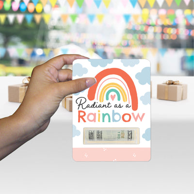Hello Rainbow - DIY Assorted Boho Baby Shower and Birthday Party Cash Holder Gift - Funny Money Cards - Set of 6