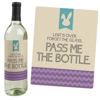 Hippity Hoppity - Easter Bunny - Decorations for Women and Men - Wine Bottle Labels - Set of 4
