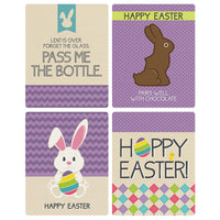 Hippity Hoppity - Easter Bunny - Decorations for Women and Men - Wine Bottle Labels - Set of 4