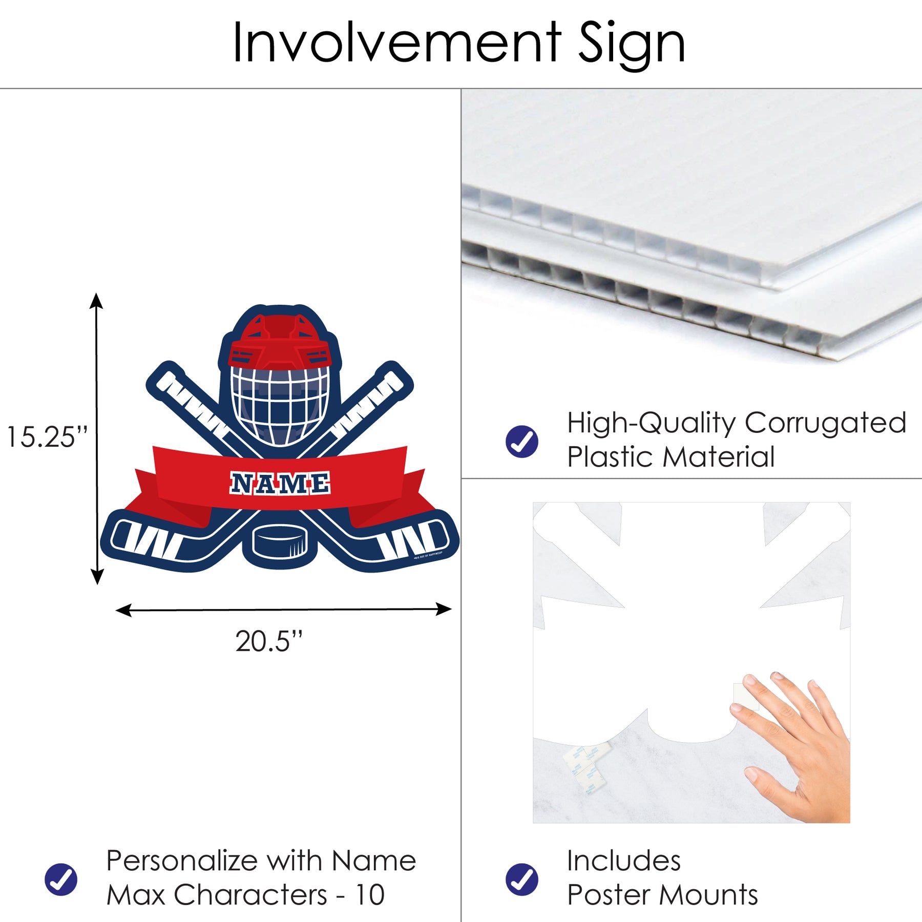 Hockey School Spirit Personalized Senior Night or Graduation Party Wall  Decoration Involvement Sign – Big Dot of Happiness  LLC