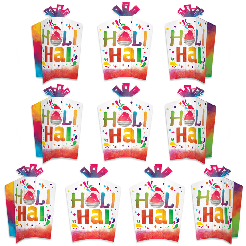 Holi Hai - Table Decorations - Festival of Colors Party Fold and Flare Centerpieces - 10 Count