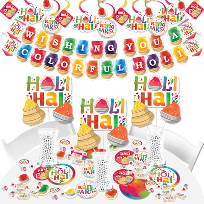 Holi Hai - Festival of Colors Party Supplies - Banner Decoration Kit - Fundle Bundle
